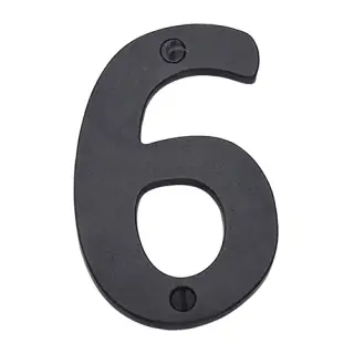 RDB351 6 M&period;Marcus Rustic Dark Bronze Numeral 6 Screw Fixing 76mm &lpar;3"&rpar;