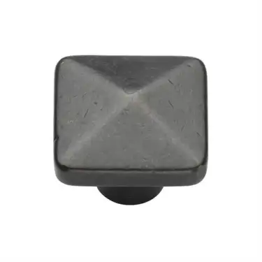 Click Here To Enlarge This Photo Of RDB390 32 M&period;Marcus Rustic Dark Bronze Cabinet Knob Square Pyramid Design 32mm