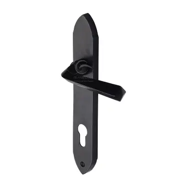 Click Here To Enlarge This Photo Of RDB4448 M&period;Marcus Rustic Dark Bronze Door Handle Euro Profile Plate Grafton Design