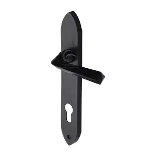 RDB4448 M&period;Marcus Rustic Dark Bronze Door Handle Euro Profile Plate Grafton Design