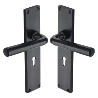 RDB45400 M&period;Marcus Rustic Dark Bronze Door Handle Lever Lock Octave Design