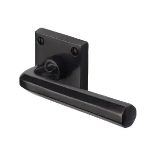 RDB4545 M&period;Marcus Rustic Dark Bronze Door Handle Lever Latch on Square Rose Octave Design