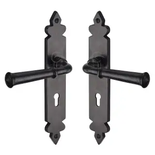 RDB5800 M&period;Marcus Rustic Dark Bronze Door Handle Lever Lock Ludlow Design