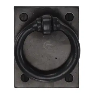 RDB6367 M&period;Marcus Rustic Dark Bronze Ring Drop Pull on Plate
