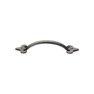 RPW1092 106 M&period;Marcus Rustic Pewter Cabinet Pull Fleur-de-lys Design 106mm