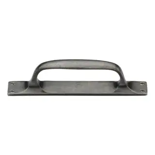 RPW1142 228 M&period;Marcus Rustic Pewter Cabinet Pull Handle On Plate 228mm
