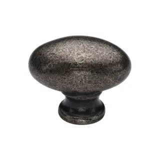 RPW118 38 M&period;Marcus Rustic Pewter Cabinet Knob Oval Design 38mm