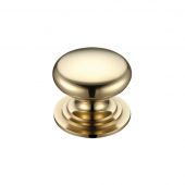 FCH01C - Zoo Hardware Victorian Cupboard Knob 38mm dia&period; Polished Brass