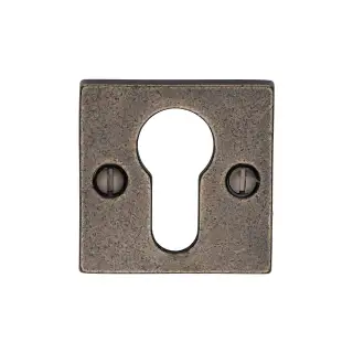 RPW158 M&period;Marcus Rustic Pewter Euro Profile Cylinder Escutcheon