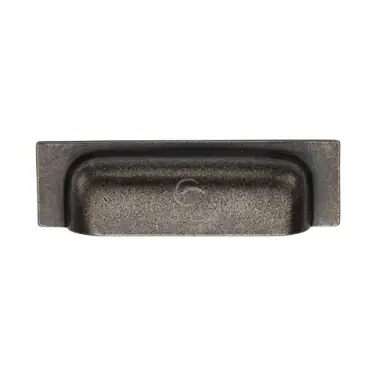 Click Here To Enlarge This Photo Of RPW1720 76-96 M&period;Marcus Rustic Pewter Cabinet Pull Military Design 76&sol;96mm