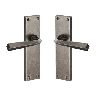 RPW2510 M&period;Marcus Rustic Pewter Door Handle Lever Latch Bridgnorth Design