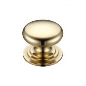 FCH01D - Zoo Hardware Victorian Cupboard Knob 45mm dia&period; Polished Brass