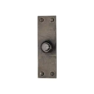 RPW348 M&period;Marcus Rustic Pewter Bell Push 4" x 1&period;25"