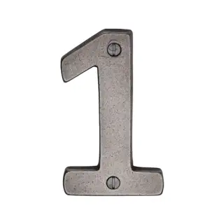 RPW351 1 M&period;Marcus Rustic Pewter Numeral 1 Screw Fixing 76mm &lpar;3"&rpar;