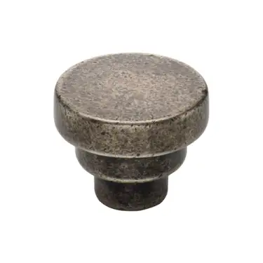 Click Here To Enlarge This Photo Of RPW3624 32 M&period;Marcus Rustic Pewter Cabinet Knob Round Stepped Design 32mm