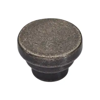 RPW3624 38 M&period;Marcus Rustic Pewter Cabinet Knob Round Stepped Design 38mm