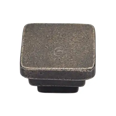 Click Here To Enlarge This Photo Of RPW3672 38 M&period;Marcus Rustic Pewter Cabinet Knob Square Stepped Design 38mm