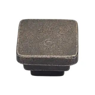 RPW3672 38 M&period;Marcus Rustic Pewter Cabinet Knob Square Stepped Design 38mm