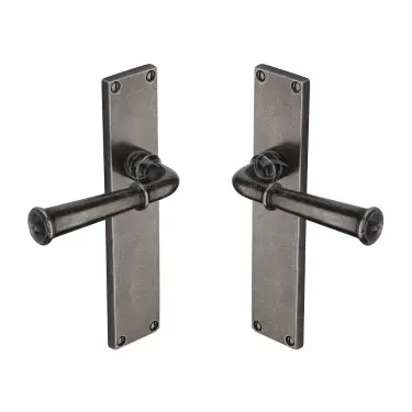 Click Here To Enlarge This Photo Of RPW3710 M&period;Marcus Rustic Pewter Door Handle Lever Latch Ashfield Design