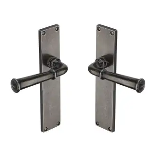 RPW3710 M&period;Marcus Rustic Pewter Door Handle Lever Latch Ashfield Design