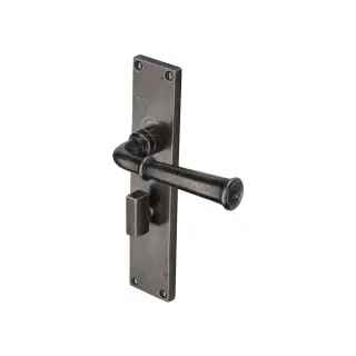 RPW3730 M&period;Marcus Rustic Pewter Door Handle Bathroom Set Ashfield Design