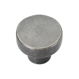 RPW3880 32 M&period;Marcus Rustic Pewter Cabinet Knob Round Disc Design 32mm
