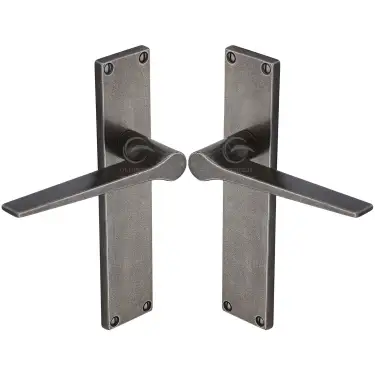 Click Here To Enlarge This Photo Of RPW41800 M&period;Marcus Rustic Pewter Door Handle Lever Latch Gio Design