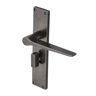 RPW41830 M&period;Marcus Rustic Pewter Door Handle Bathroom Set Gio Design