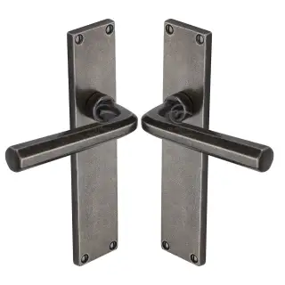 RPW45410 M&period;Marcus Rustic Pewter Door Handle Lever Latch Octave Design