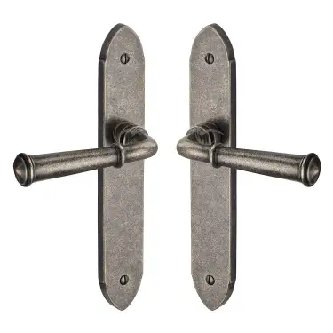Click Here To Enlarge This Photo Of RPW4710 M&period;Marcus Rustic Pewter Door Handle Lever Latch Hadley Design