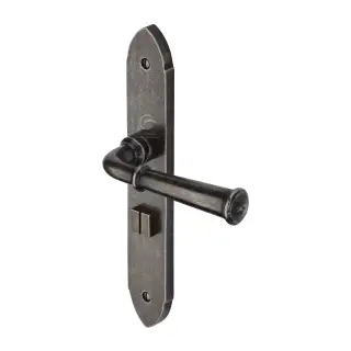 RPW4730 M&period;Marcus Rustic Pewter Door Handle Bathroom Set Hadley Design