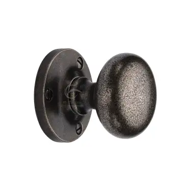 Click Here To Enlarge This Photo Of RPW4975 M&period;Marcus Rustic Pewter Mortice Knob on Rose Alveley Design