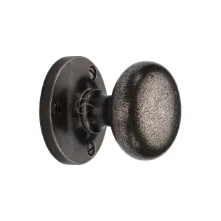 RPW4975 M&period;Marcus Rustic Pewter Mortice Knob on Rose Alveley Design