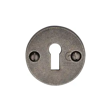 Click Here To Enlarge This Photo Of RPW553 M&period;Marcus Rustic Pewter Round Key Escutcheon