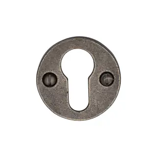 RPW556 M&period;Marcus Rustic Pewter Euro Profile Cylinder Escutcheon