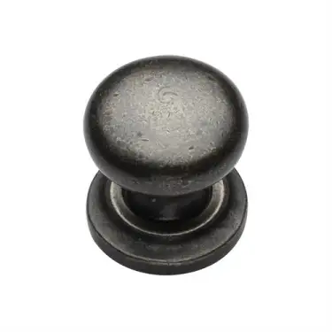 Click Here To Enlarge This Photo Of RPW613 32 M&period;Marcus Rustic Pewter Cabinet Knob Round Design on Rose 32mm