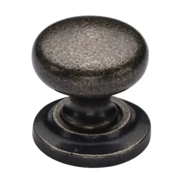 Click Here To Enlarge This Photo Of RPW613 38 M&period;Marcus Rustic Pewter Cabinet Knob Round Design on Rose 38mm