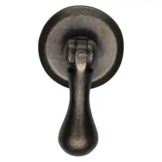 RPW6264 M&period;Marcus Rustic Pewter Cabinet Drop Pull On Round Plate