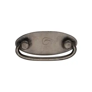 RPW6266 M&period;Marcus Rustic Pewter Oval Drop Pull