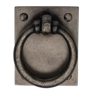 RPW6367 M&period;Marcus Rustic Pewter Ring Drop Pull on Plate