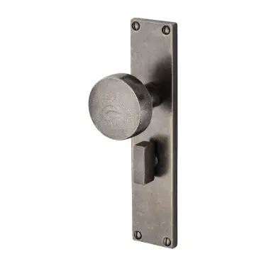 Click Here To Enlarge This Photo Of RPW88030 M&period;Marcus Rustic Pewter Door Mortice Knob Bathroom Set Olympic Design
