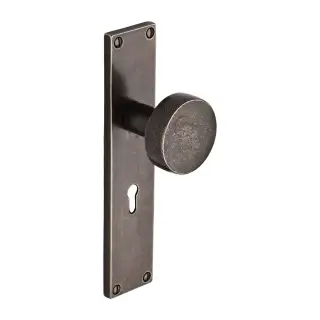 RPW88048 M&period;Marcus Rustic Pewter Door Mortice Knob Euro Profile Olympic Design