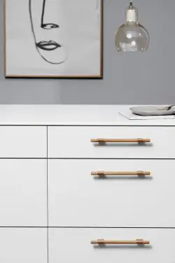 Click Here To Enlarge This Photo Of Furnipart 'Join' Wooden Cabinet Pull L240mm &sol; C160mm - Lacquered Oak &lpar;103290160-052&rpar;