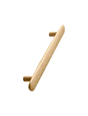 Click Here To Enlarge This Photo Of Furnipart 'Brutus' Wooden Cabinet Pull L224mm &sol; C160mm - Clear Lacquered Oak &lpar;106120160-052&rpar;