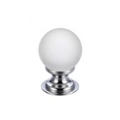 FCH04ACP - Zoo Hardware Glass Ball Cabinet Knob &lpar;Frosted&rpar; 25mm Polished Chrome