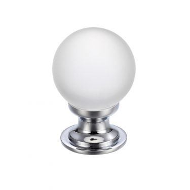 Click Here To Enlarge This Photo Of FCH04BCP - Zoo Hardware Glass Ball Cabinet Knob &lpar;Frosted&rpar; 30mm Polished Chrome
