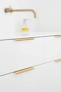 Click Here To Enlarge This Photo Of Furnipart Straight Edge Pull L200mm - Brushed Brass &lpar;419720200-31&period;1&rpar;