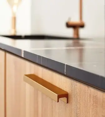 Click Here To Enlarge This Photo Of Furnipart 'Station' Cabinet Pull L350mm &sol; C320mm - Brushed Brass &lpar;437620320-31&rpar;