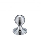 FCH08ACP - Zoo Hardware Queen Anne Ringed Knob 25mm rose dia&period; Polished Chrome