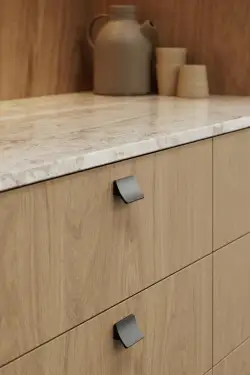 Click Here To Enlarge This Photo Of Furnipart 'Ciel' Cabinet Pull L50mm &sol; C32mm - Matt Black &lpar;459220032-9005&rpar;